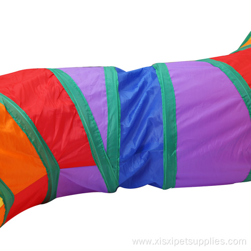 S Shape Rainbow Color Foldable Tunnel Cat Toy